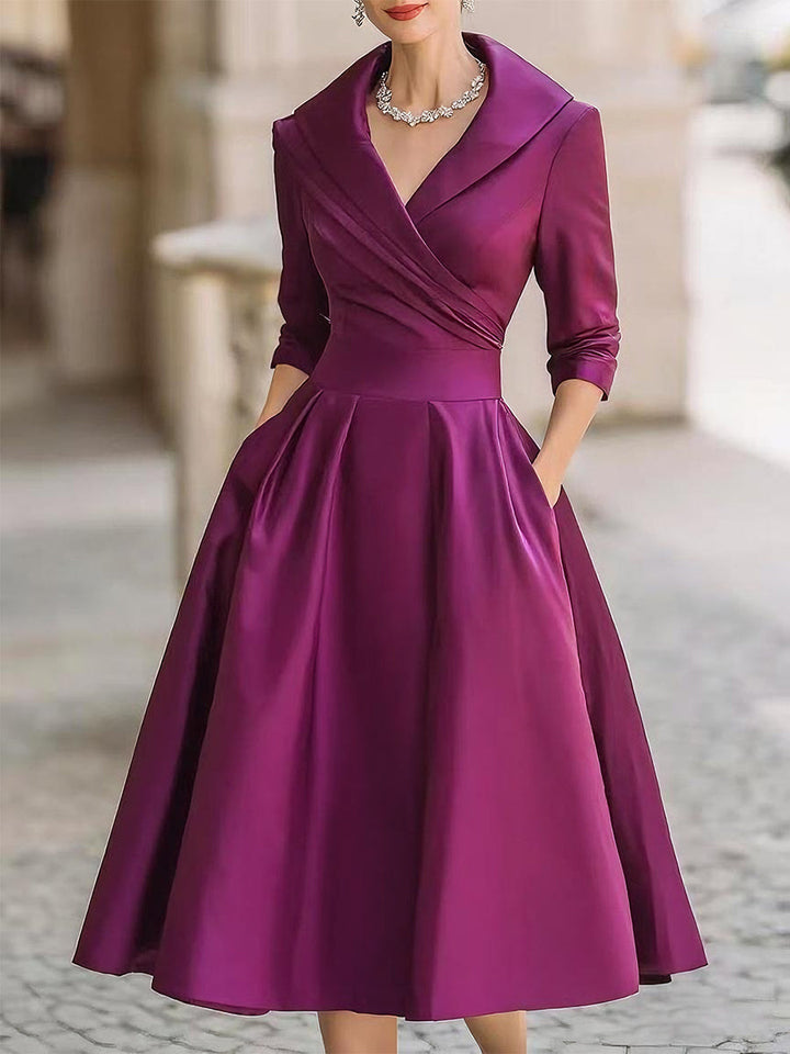 Lina | Abito midi in raso