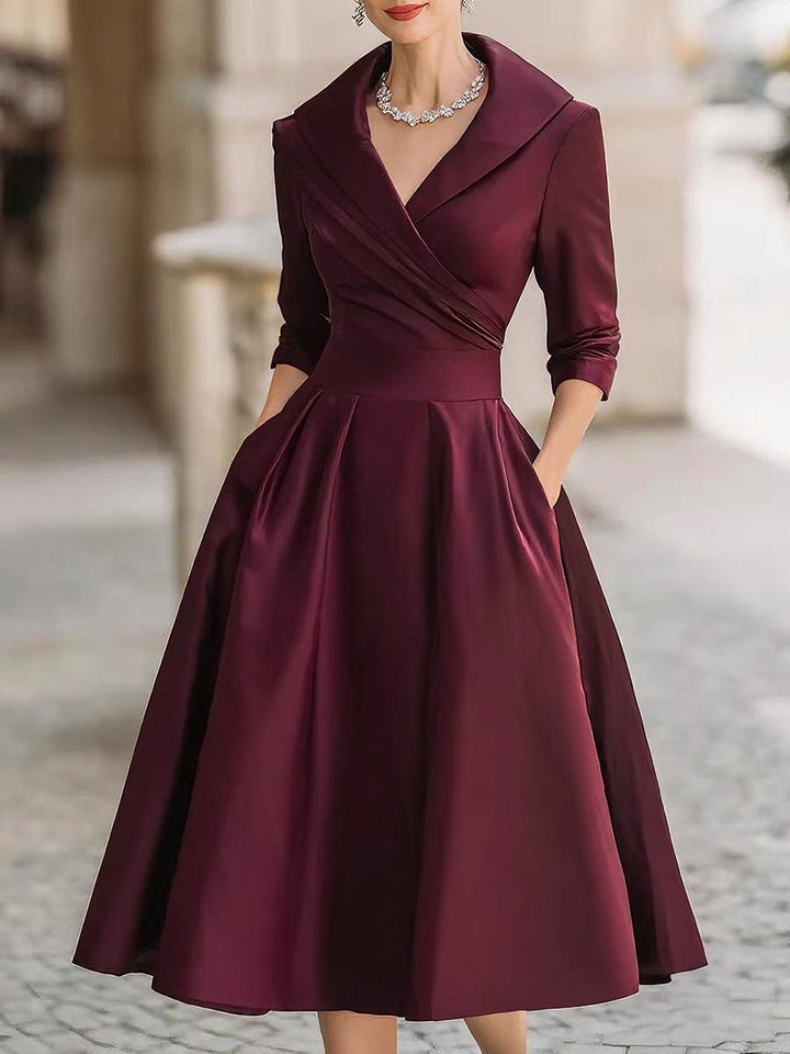 Lina | Abito midi in raso