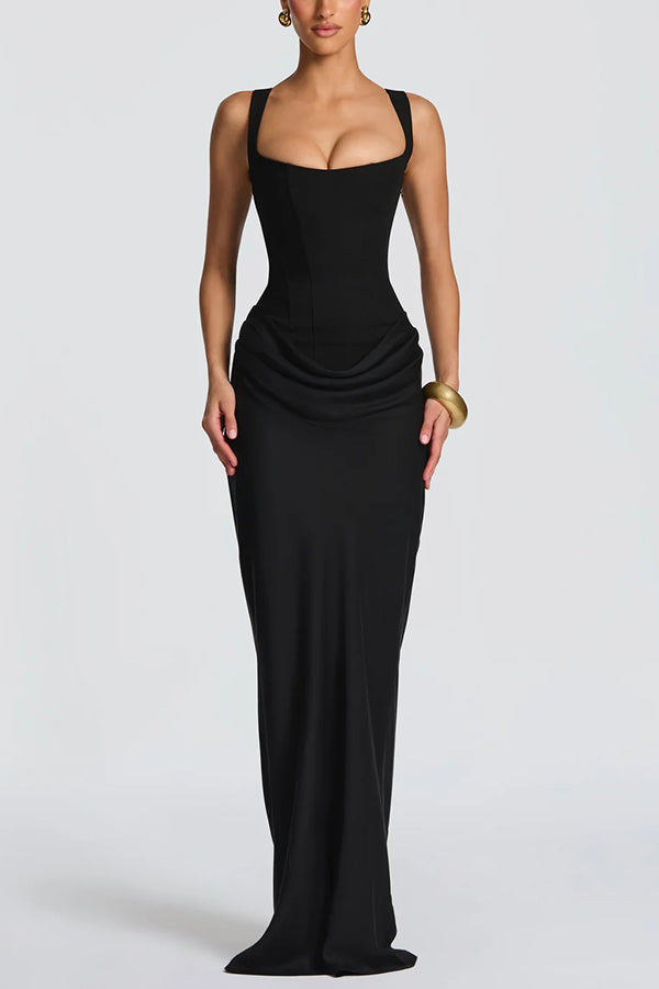 Luna · Vestito maxi con scollo quadrato