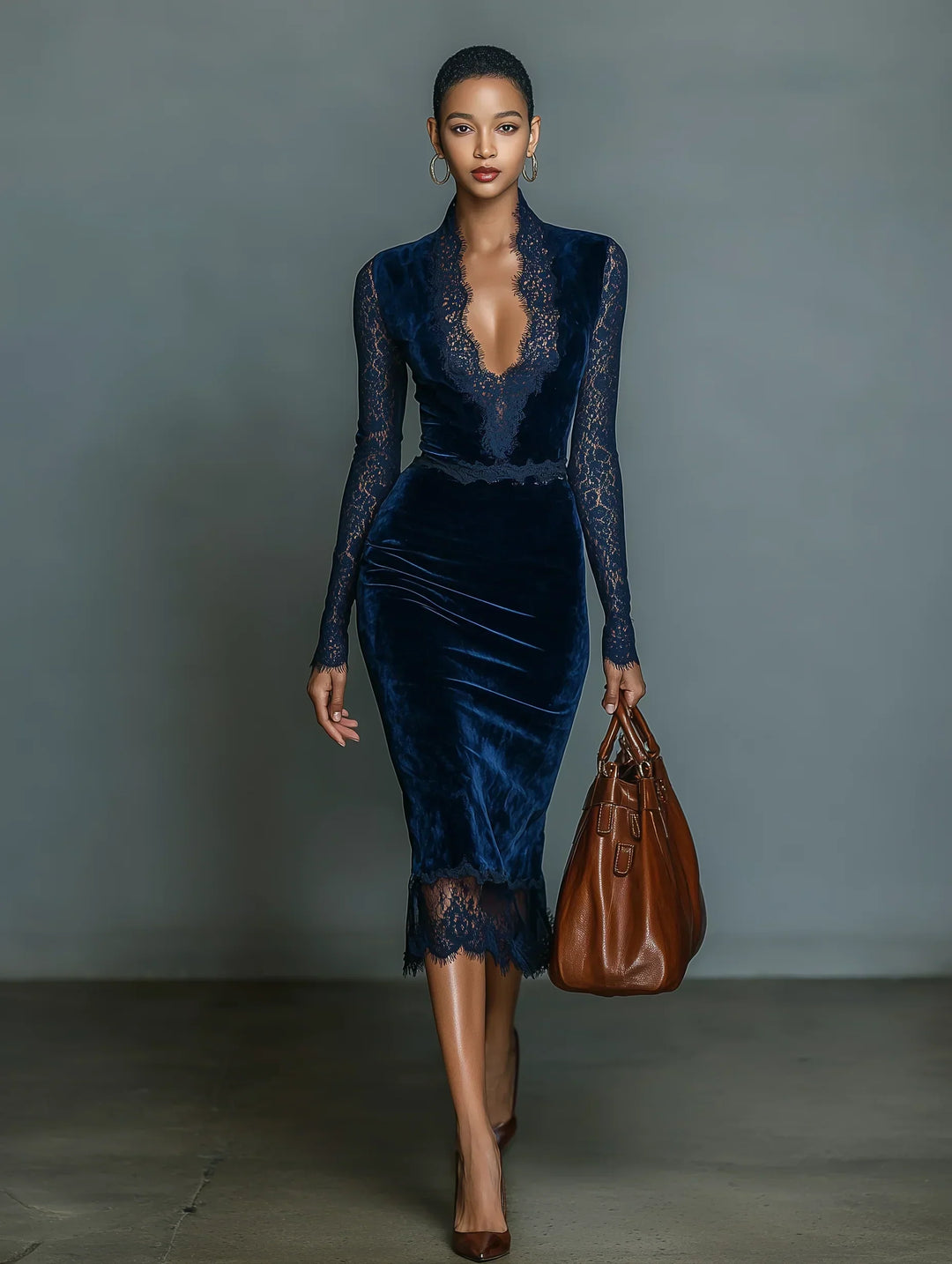 Cirella | Abito Midi Slim-fit V-neck