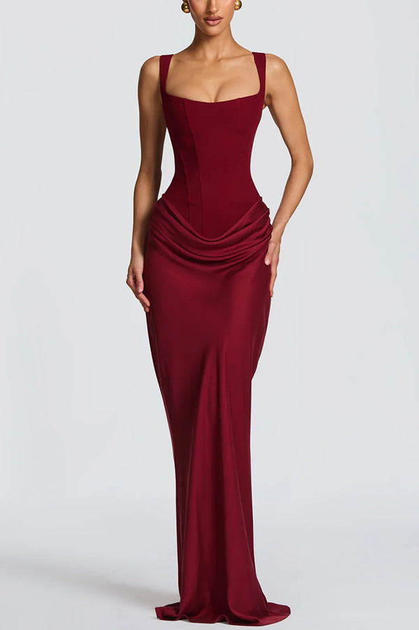 Luna · Vestito maxi con scollo quadrato